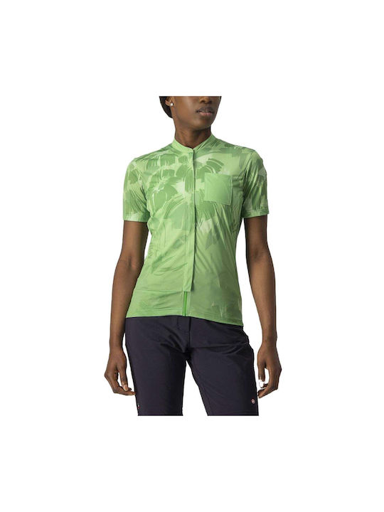 Castelli Cas-4522085-344-XS Tricou De Ciclism Pentru Femei Cu Mâneci Scurte Verde
