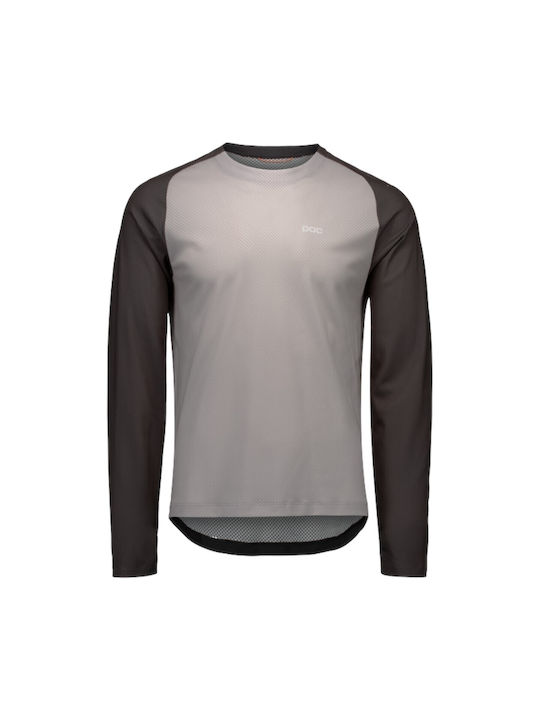 Poc Tricou De Ciclism Pentru Bărbați Cu Mâneci Lungi Gri