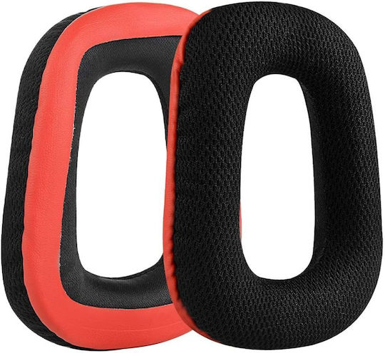 Logitech G430 G432 G332 G930 G35 Planetink Earpads Black Red 2 Pieces Replacement Ear Pads Left Right Pu Leather Mesh Fabric Pl-g432bk