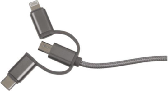 Out of the Blue USB към Lightning / Type-C / micro USB Кабел Сив 48045000003