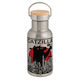 Koupakoupa Catzilla Stainless Steel Thermos Bottle 350ml Silver with Mouthpiece Handle and Straw