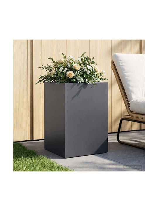 vidaXL Ghiveci De Flori Metalic Antracit 40x40x...