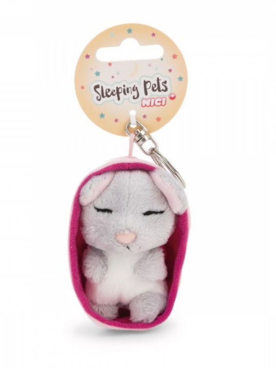 Ключодържател Plushy Sleeping Pets 8см Мишле Кошница Nici 63166