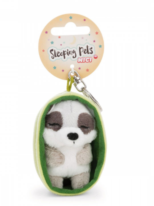 Ключодържател Plushy Sleeping Pets 8см Ракун Кошница Nici 63168
