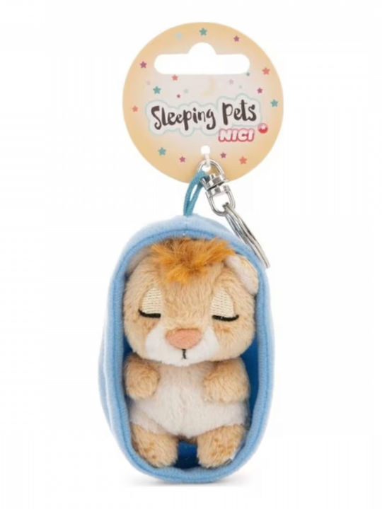 Ключодържател Plushy Sleeping Pets 8см Лъв Кошница Nici 63163