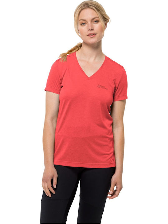 Tricou Sportiv Damă Uscare Rapidă Roșu