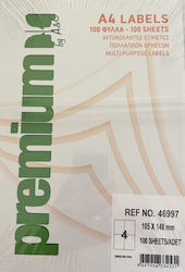 Premium Αυτοκόλλητες Ετικέτες Α4 Ορθογώνιες 105x148mm Premium Αυτοκόλλητες Ετικέτες Α4 Ορθογώνιες 105x148mm