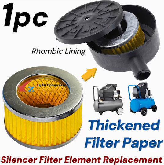 Luftfilter Ersatzteil Schalldämpfer Kompressors Zylinderförmiger Papierfilter Metallgitter