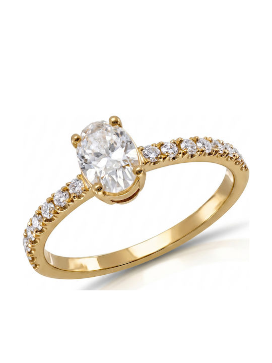 Kiriakos Gofas Single Stone Ring In 18K Gold With Diamond Kiriakos Gofas Single Stone Ring In 18K Gold With Diamond