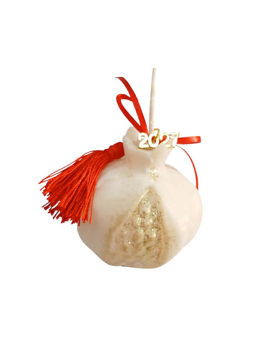Kalliopi Silver Tabletop New Year's Lucky Charm Pomegranate Wax Polish 2027 5.5x5.5cm