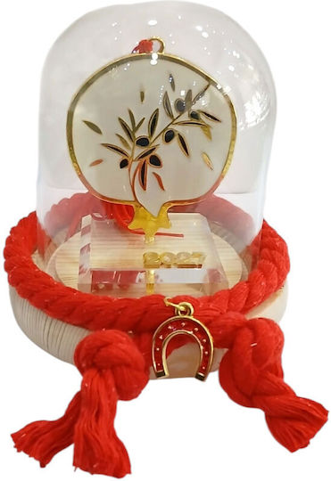 Kalliopi Silver Handmade Tabletop New Year's Lucky Charm Pomegranate Made of Glass 2027