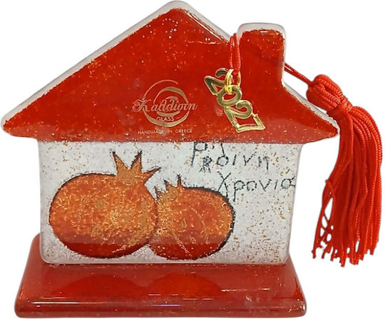 Kalliopi Silver Handmade Tabletop New Year's Lucky Charm Home White Glass 2027 10x10cm