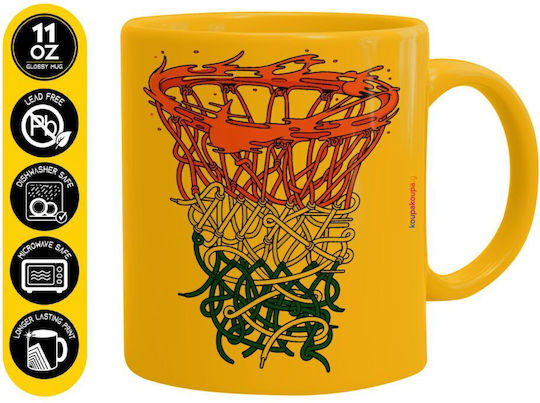 Koupakoupa Basket Net Κούπα Κεραμική Κίτρινη 330ml