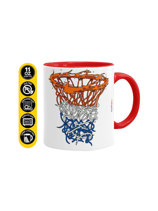 Koupakoupa Basket Net Ceramic Red Mug 330ml