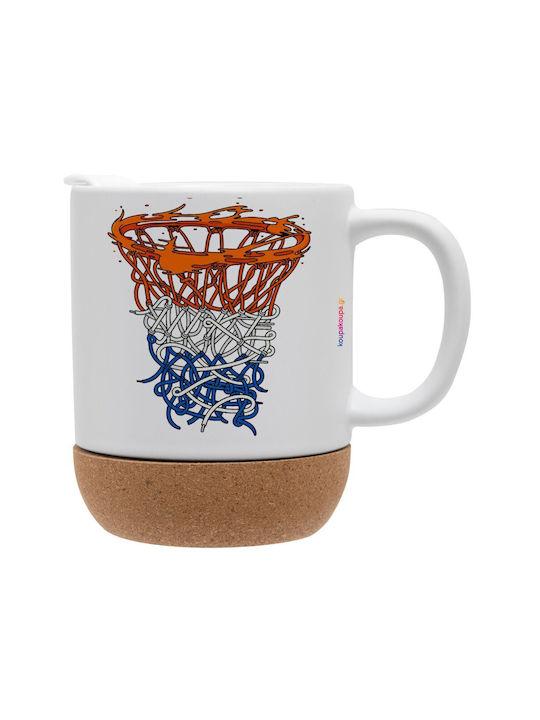 Koupakoupa Basket Net Ceramic Mug with Lid Whit...
