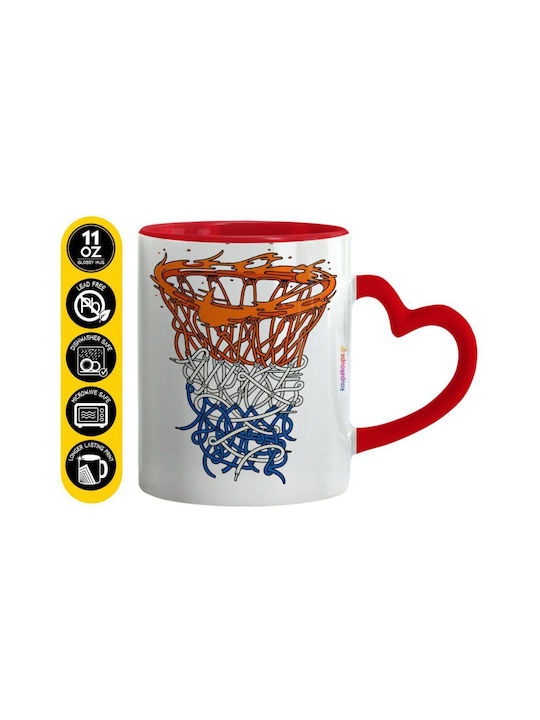 Koupakoupa Basket Net Mug Ceramic Red 330ml