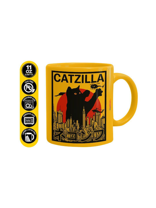 Koupakoupa Catzilla Ceramic Yellow Mug 330ml