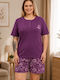 Asel Set Pijamale Dama De Vară Violet