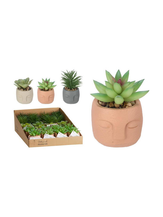 Artificial Potted Plant Cement Casserole 8cm Ecru