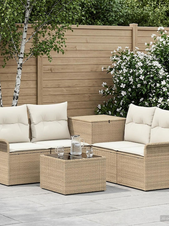 Garten- und Outdoor-Möbelsets 6 Stück Beige und...