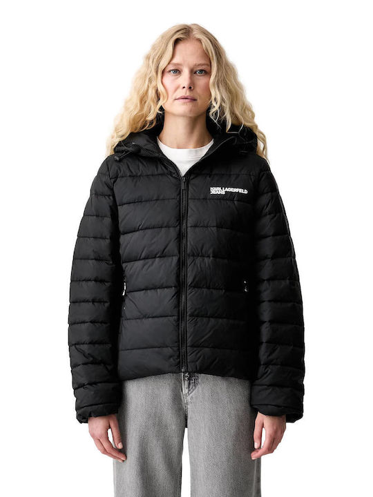 Women's Puffer Jacket for Winter Black
