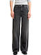Tokyo High Rise Women's Jeans Pants in Wide Leg Style Black