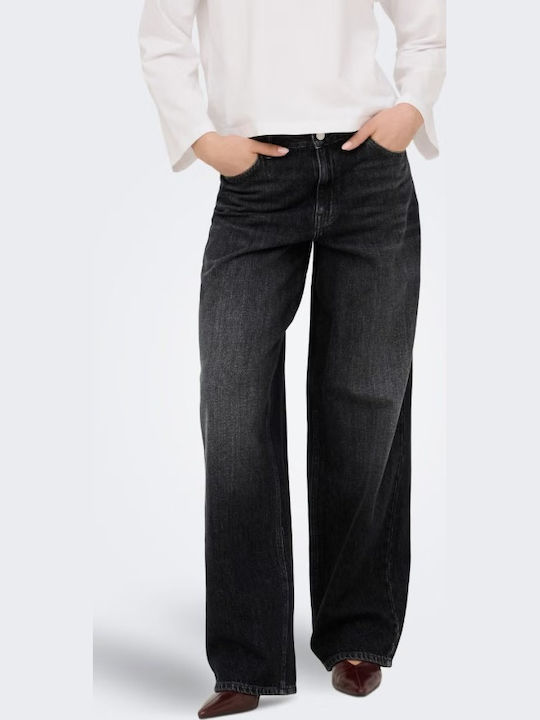 Damen Jeans Hosen in Lose Passform Schwarz