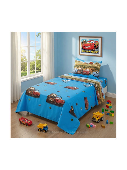 Casa Colori Set Single Sheets with Elastic Band Cotton Ccssl100e-n1 100x200cm 3 Pieces
