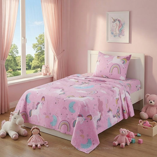 Casa Colori Single Cotton Sheets Set With Elastic Band Ccssl100e-n2 100x200cm 3 Pieces