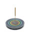 Stone Base for Incense Sticks or Cones Seven Chakra Design 10cm
