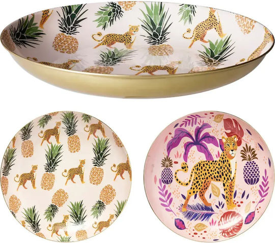 Koopman Plator Decorative Rotund Metalic Verde 39x39cm