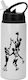 Water Bottle Basketball 600ml White Black Cap