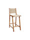 Wooden Outdoor Stool Bar Ruen Natural 40x56x112cm