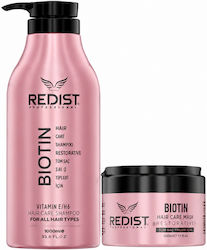 Redist Set de Îngrijire a Părului pentru Volum cu Biotină pentru Păr Subțire cu Șampon și Mască 2 Bucăți