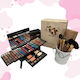 Set Cadou Kit Machiaj 190 Culori Farduri De Ochi Blush Eyeliner Pudră + Set 18 Pensule De Machiaj Megaga Gold De Înaltă Calitate