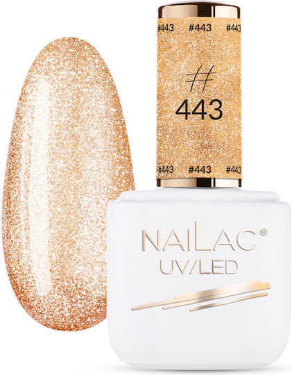 NaiLac Βερνίκι Νυχιών Μακράς Διαρκείας Quick Dry Χρυσό #443 7ml