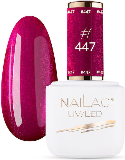 NaiLac Metallisches Nagellack Lang anhaltend Schnelltrocknend Rotes #447 7ml