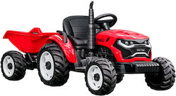 Tractor Electric cu Remorcă 12 Volți Roșu pentru 9+ Ani