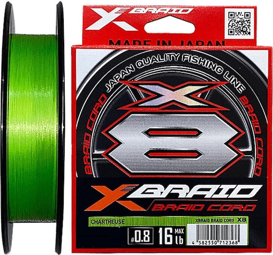 Ygk X-Braid Cord X8 Chartreuse 300m #2.5 X036/2.5