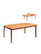 Fey Extendable Dining Room Table Made of Solid Wood Natural 240(+60)x100x74cm