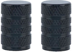 Capace de supapă din aluminiu Oxford 2 bucăți în set culoare neagră