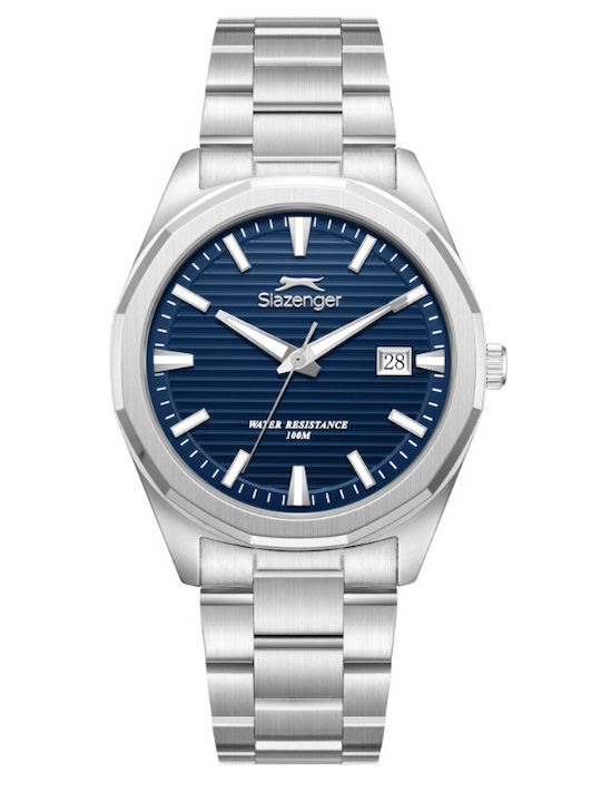 Slazenger Men's Battery Watch with Silver Metal Bracelet