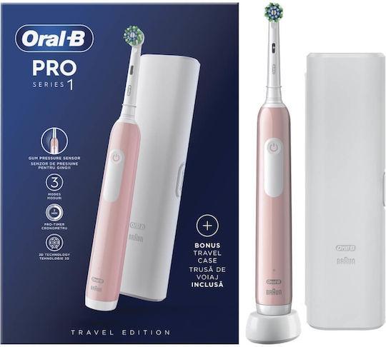 Oral-B Pro Series 1 Elektrische Zahnbürste mit Bürsten-Timer und Reiseetui Rosa