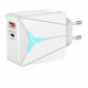 Andowl Încărcător Fără Cablu cu Port USB-A și Port USB-C 20W Alb (14889)
