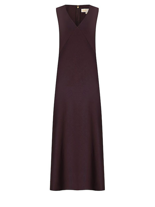 Michael Kors Summer Maxi Slip Dress Satin Brown