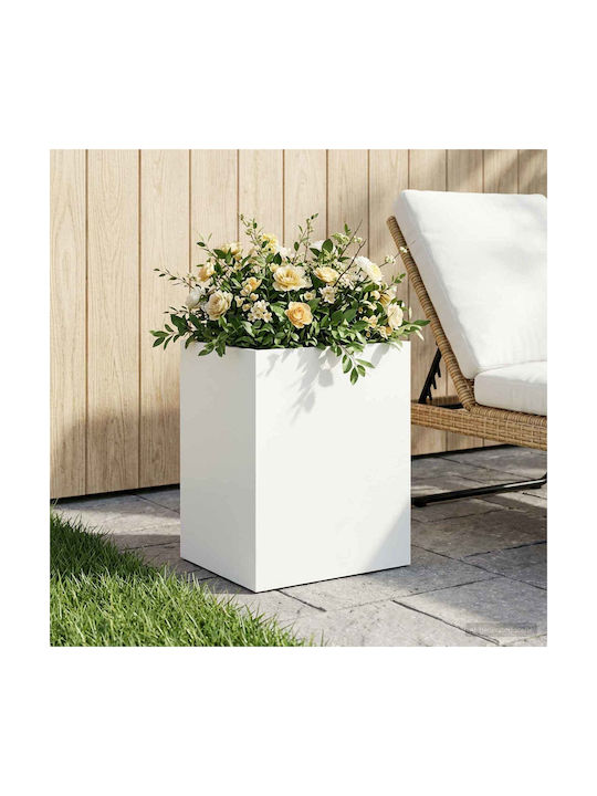 vidaXL Metallischer Weißer Blumentopf 40x30x50cm