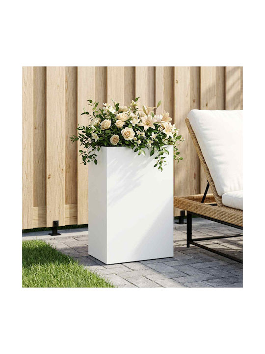 vidaXL Metallic White Flower Pot 40x30x75cm