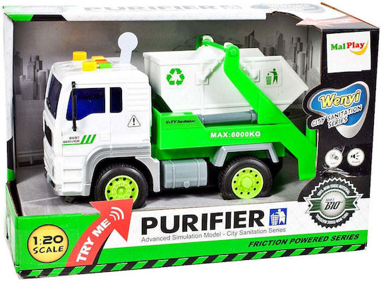 MalPlay Lastwagen 1:20 Müllcontainer Zurückziehen