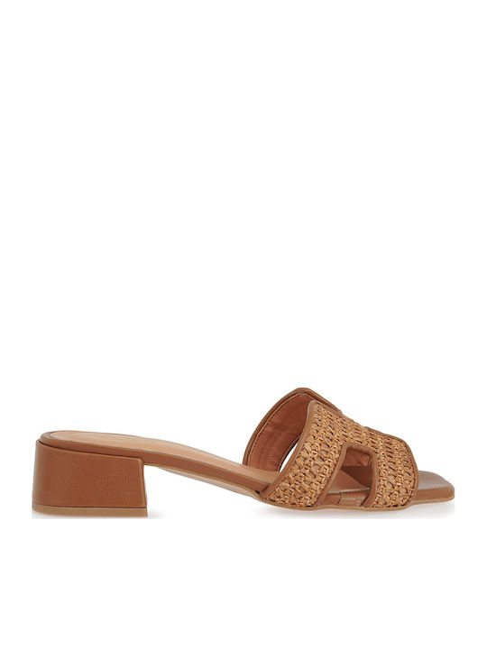 Tsakiris Mallas Mules With Low Heel In Tabac Br...