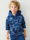 Kinder-Sweatshirt mit Kapuze und Taschen Blau
